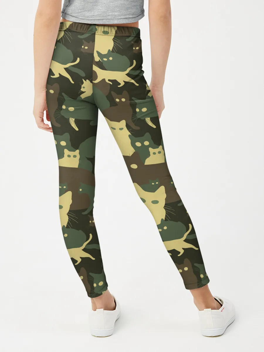 Леггинсы для девочки / Кошачий камуфляж