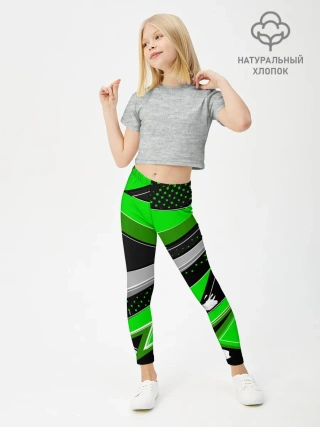 Леггинсы для девочки / Зеленая краска