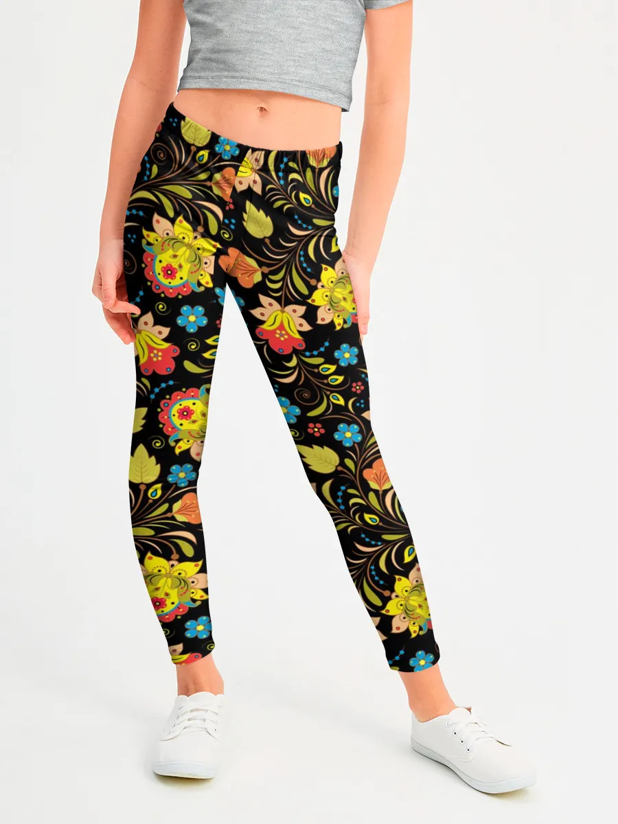 Леггинсы для девочки / Хохлома