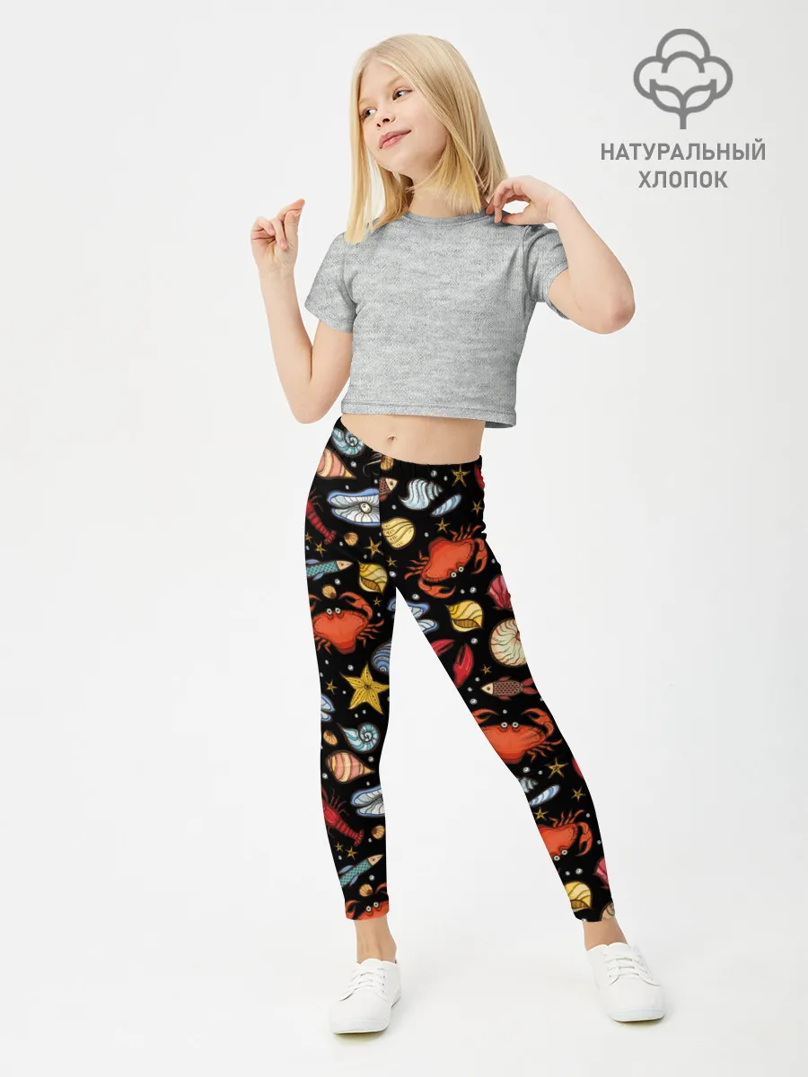 Леггинсы для девочки / Морские обитатели