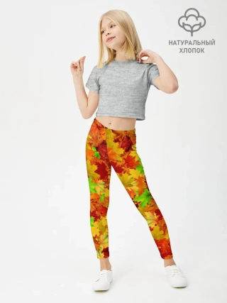 Леггинсы для девочки / Кленовые листья
