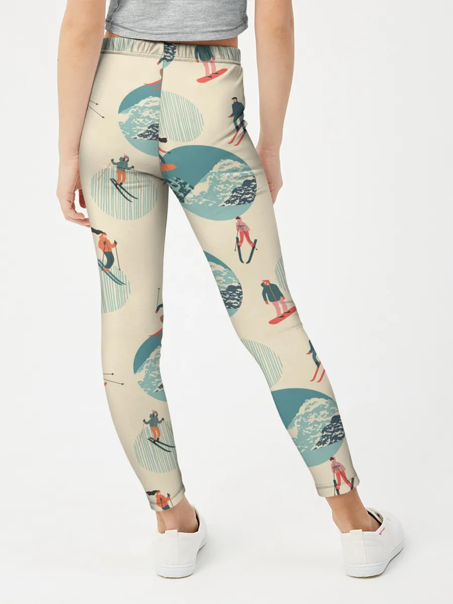 Леггинсы для девочки / лыжники