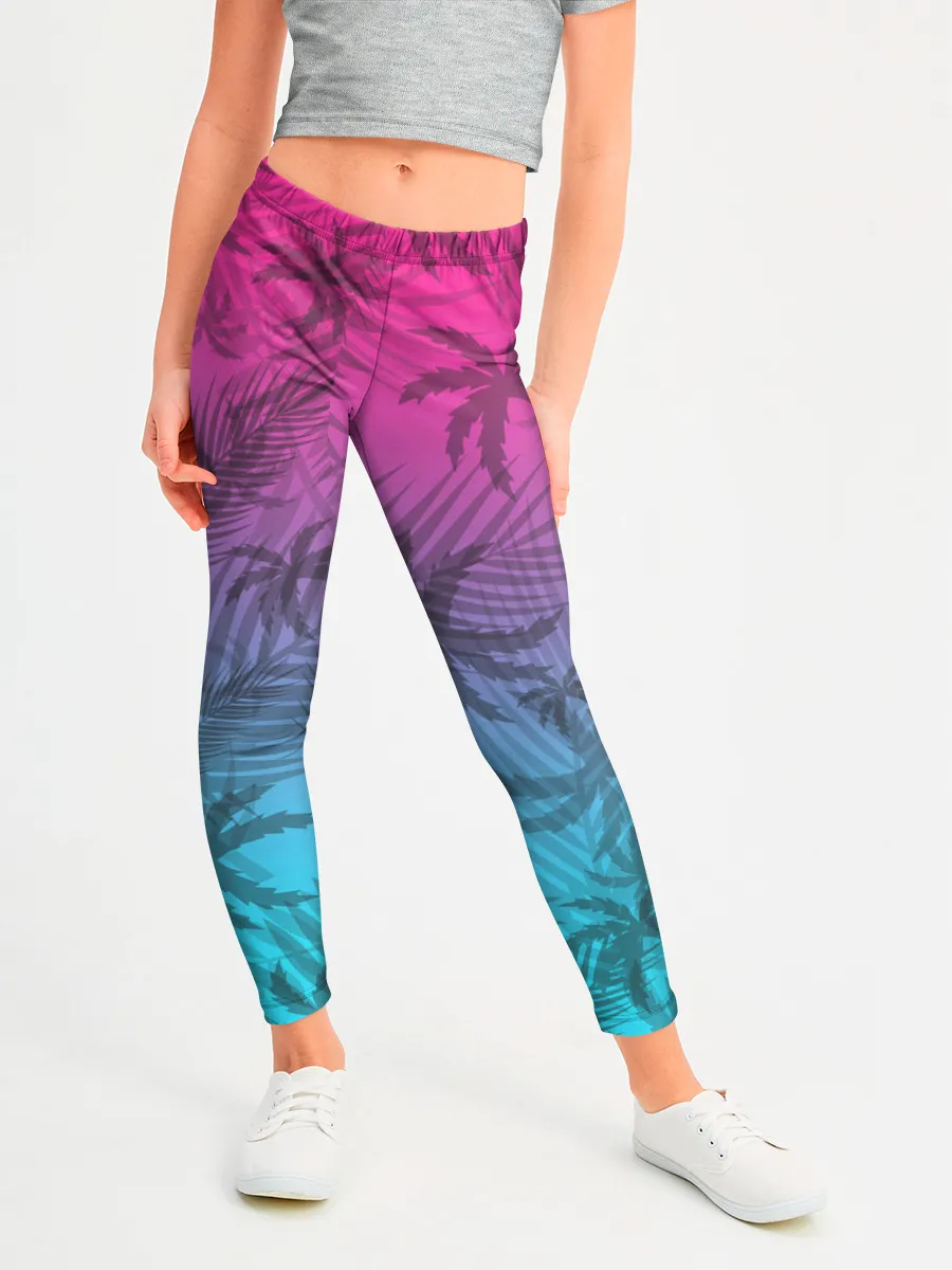 Леггинсы для девочки / РЕТРО ПАЛЬМЫ