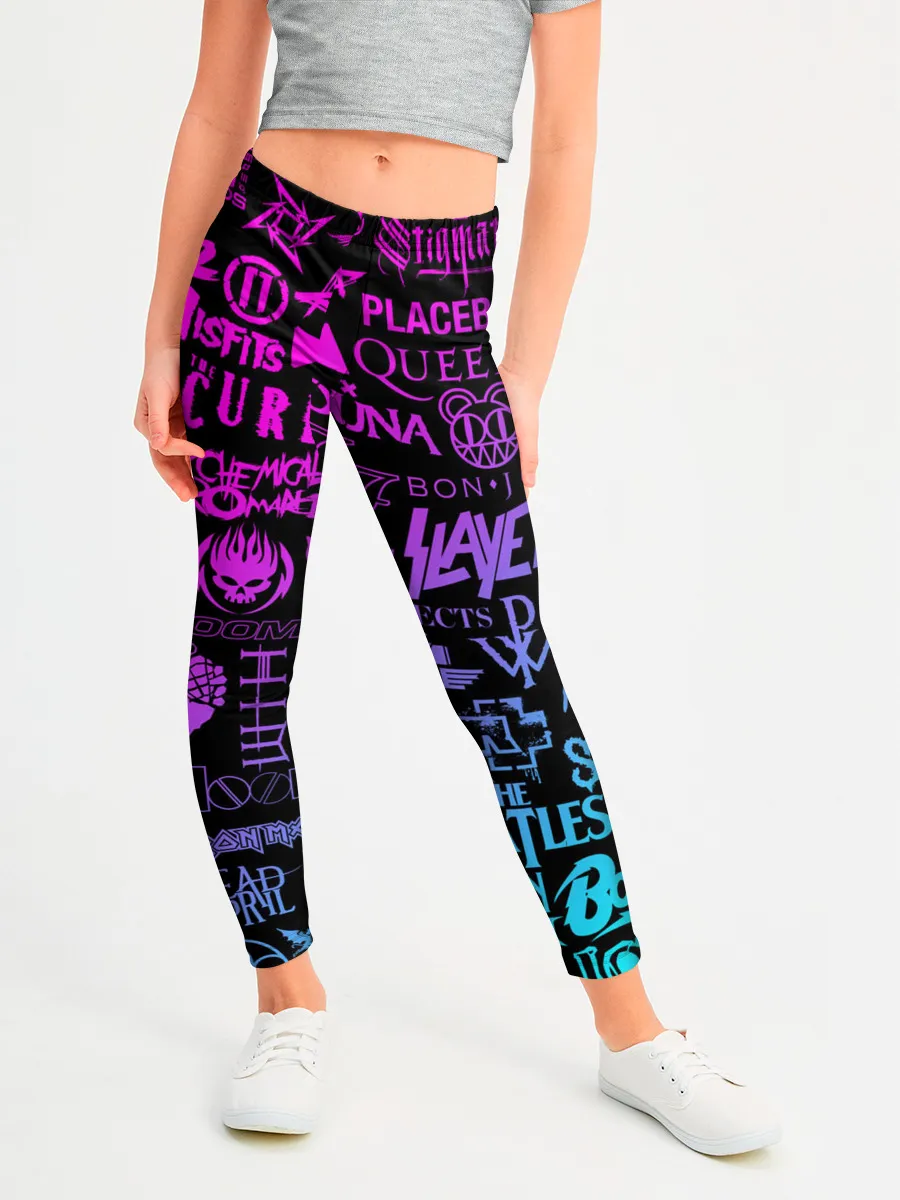 Леггинсы для девочки / ЛОГОТИПЫ РОК ГРУПП