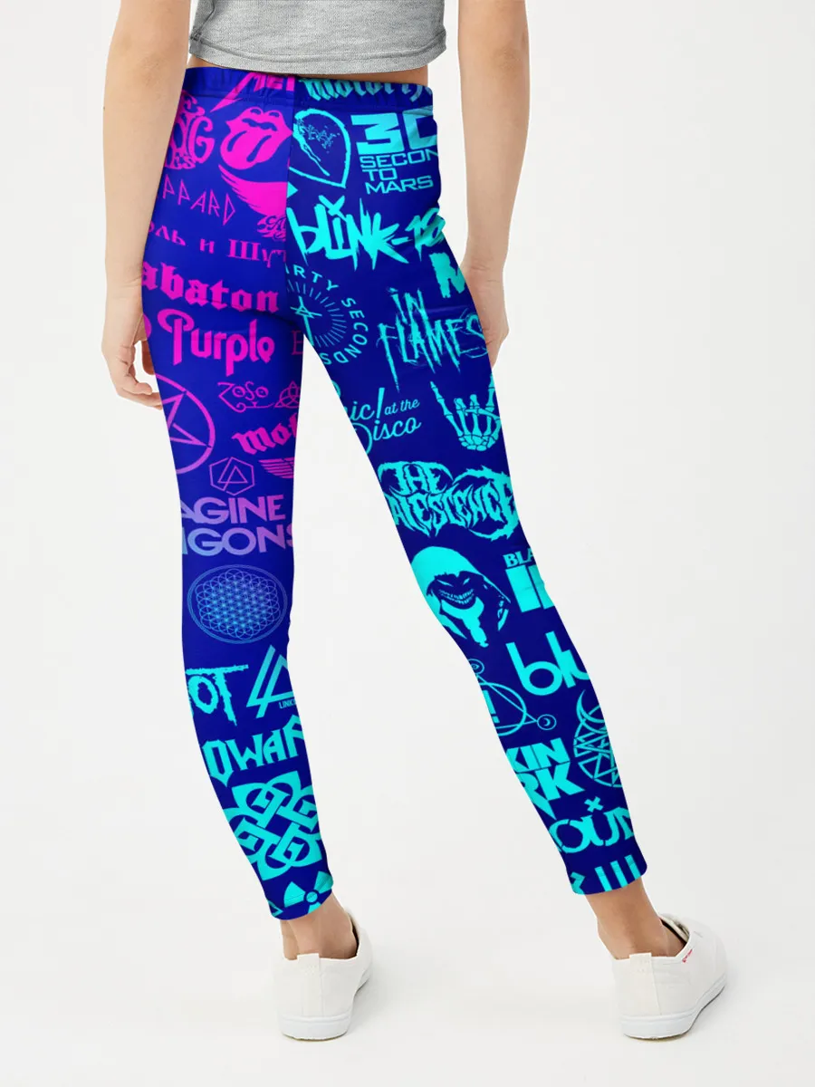 Леггинсы для девочки / ЛОГОТИПЫ РОК ГРУПП