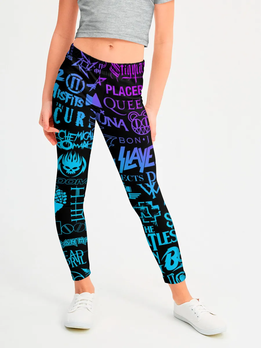 Леггинсы для девочки / ЛОГОТИПЫ РОК ГРУПП