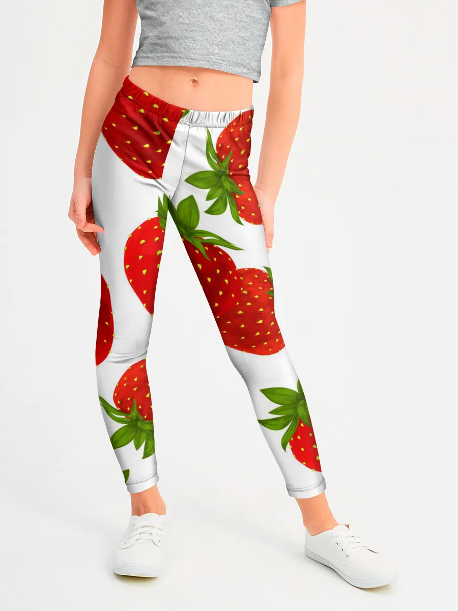 Леггинсы для девочки / Клубника