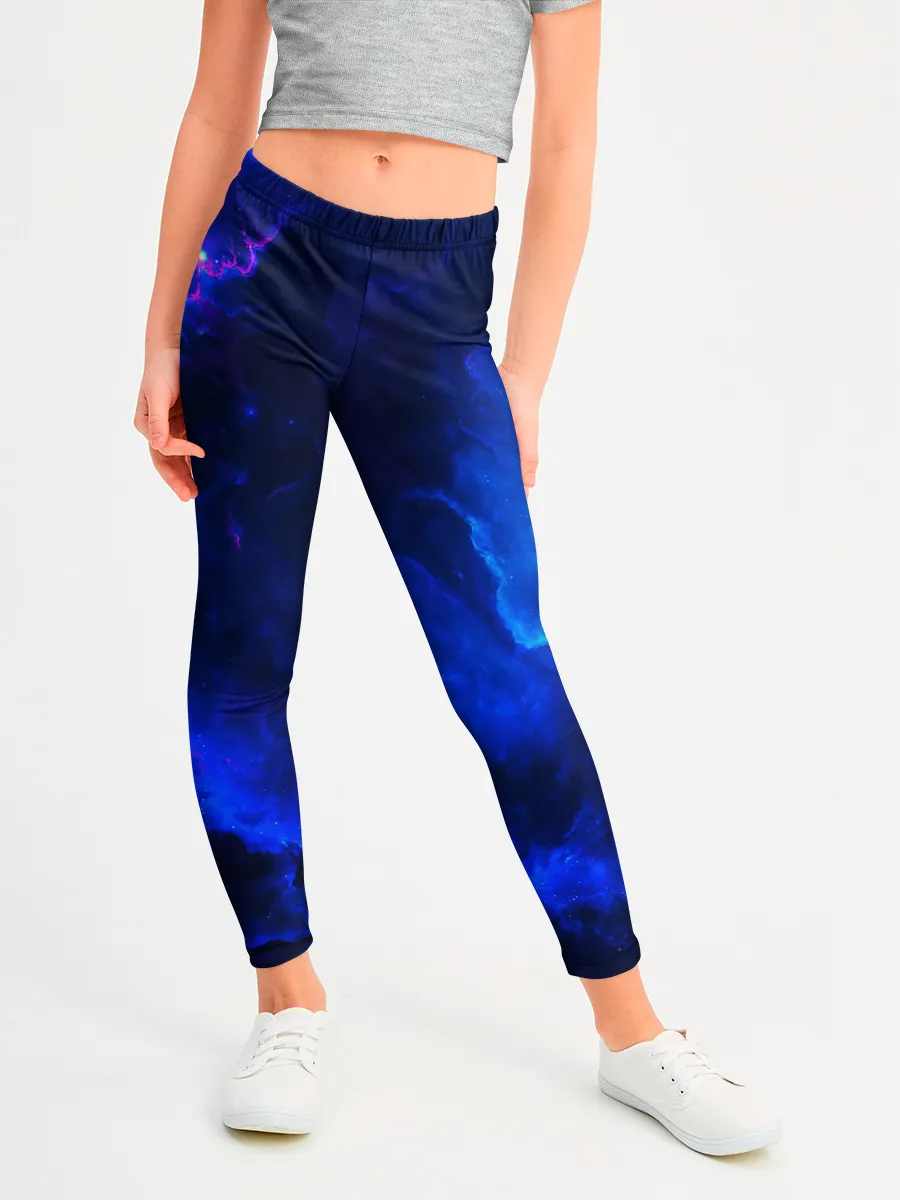 Леггинсы для девочки / СИНИЙ КОСМОС