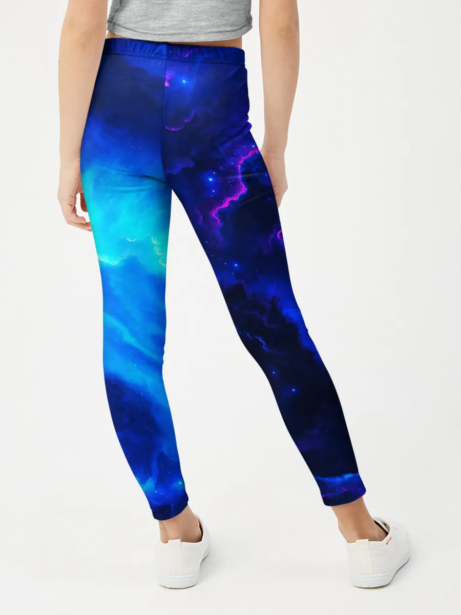 Леггинсы для девочки / СИНИЙ КОСМОС