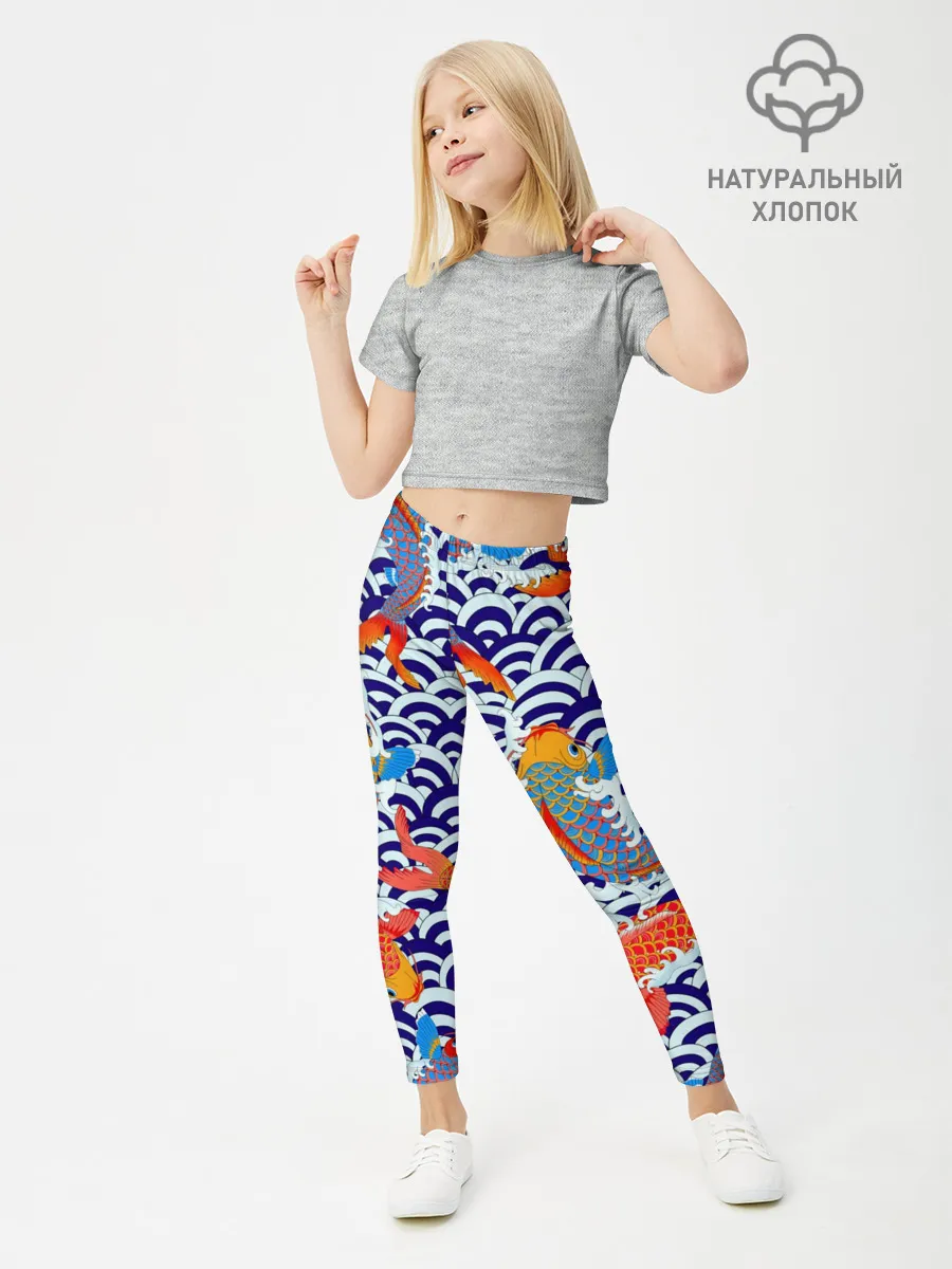 Леггинсы для девочки / Карп Кои