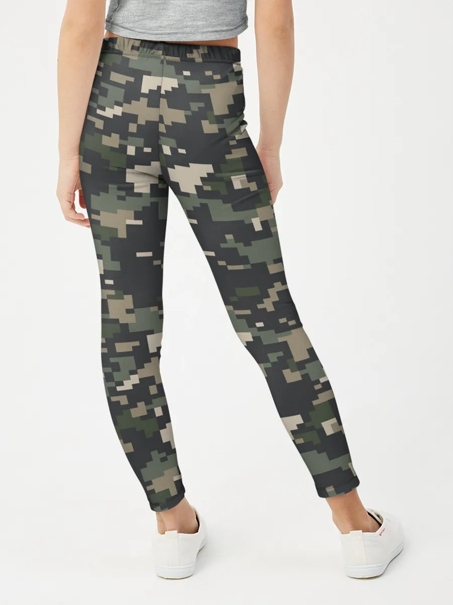 Леггинсы для девочки / Пиксельный камуфляж
