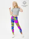 Леггинсы для девочки / Неоновый фрактал