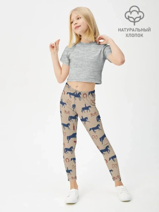 Леггинсы для девочки / кони