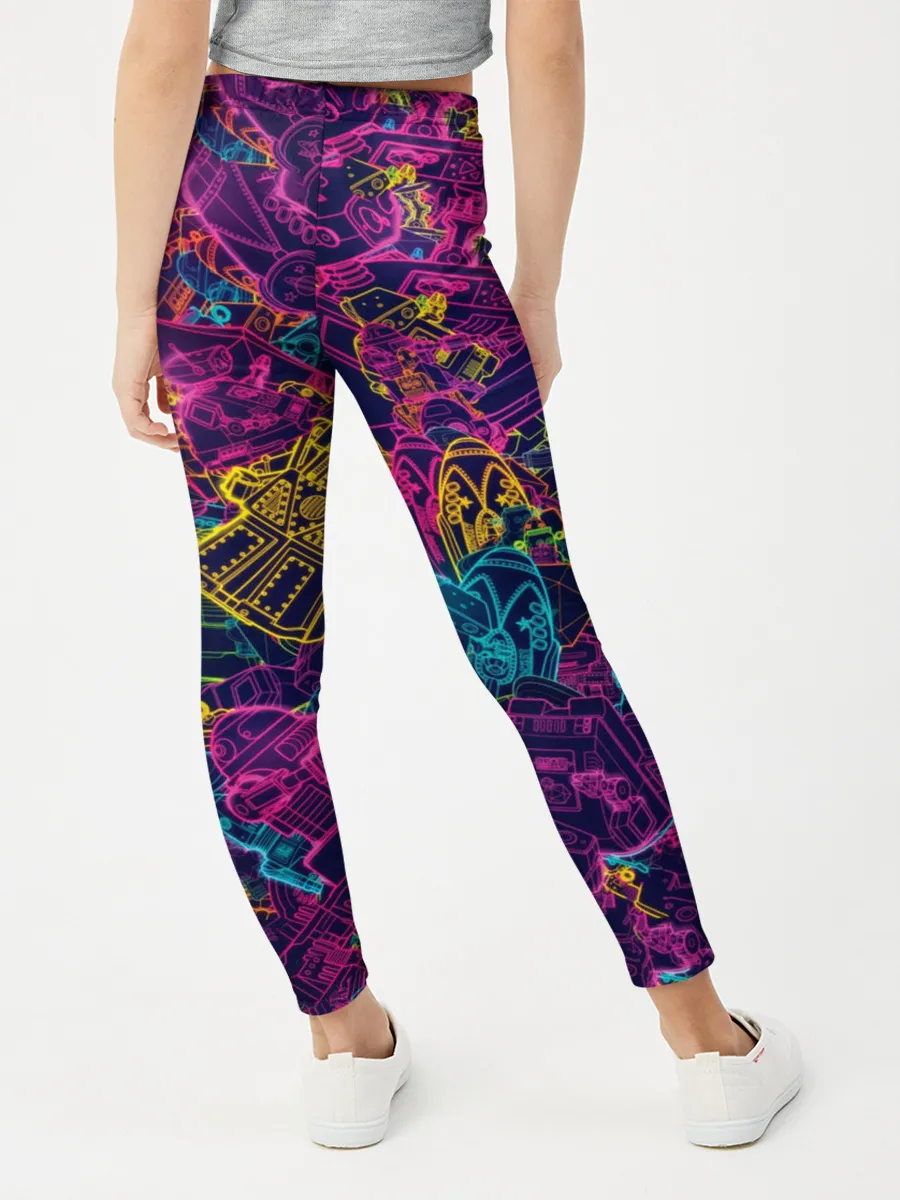 Леггинсы для девочки / Neon Robots