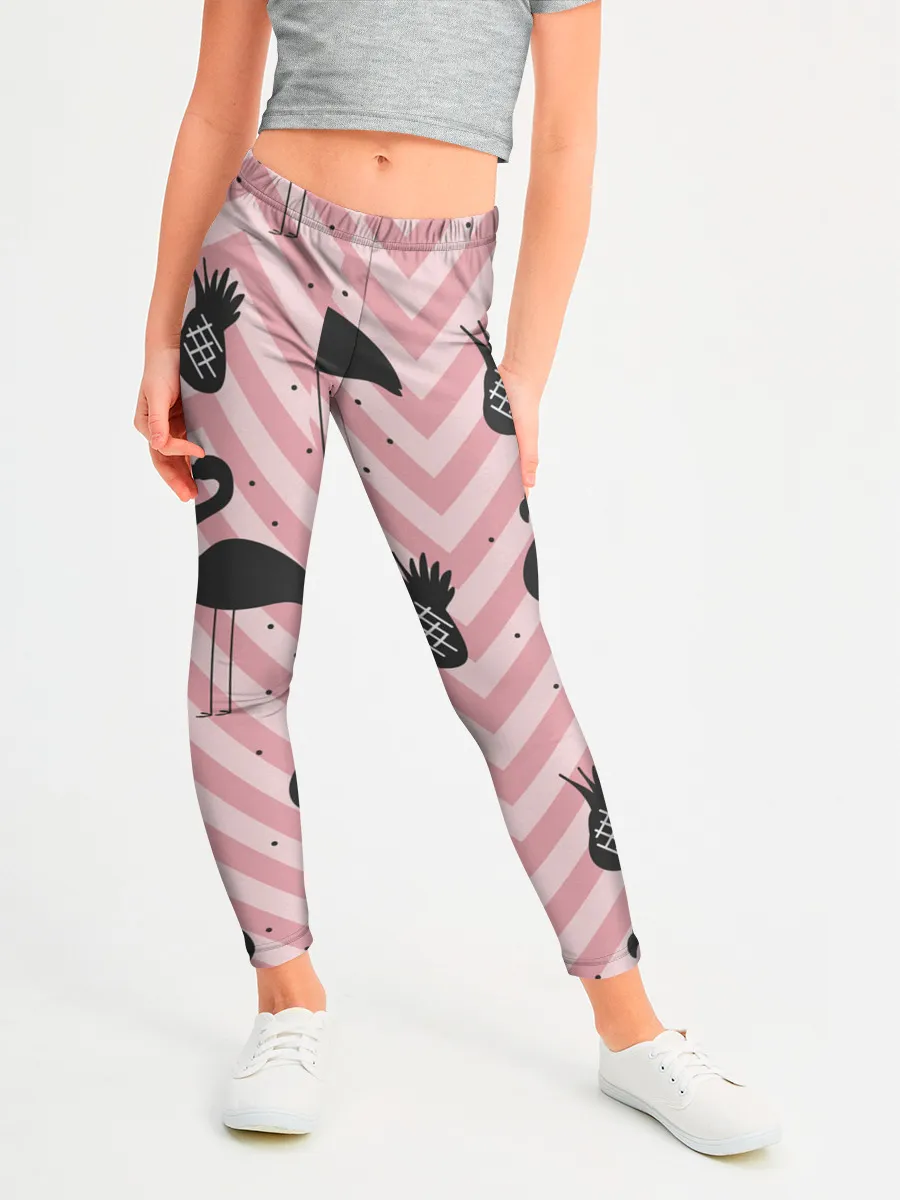 Леггинсы для девочки / Черный фламинго