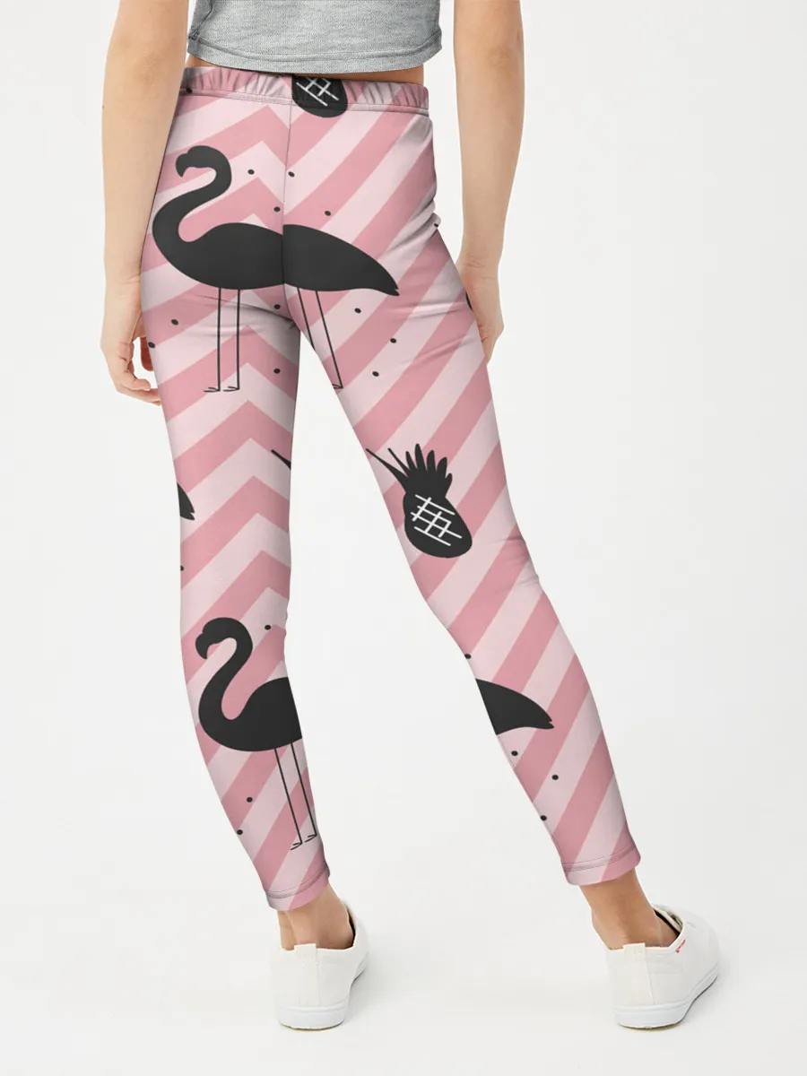 Леггинсы для девочки / Черный фламинго