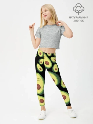 Леггинсы для девочки / Авокадо паттерн