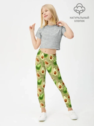 Леггинсы для девочки / Веган Авокадо узор