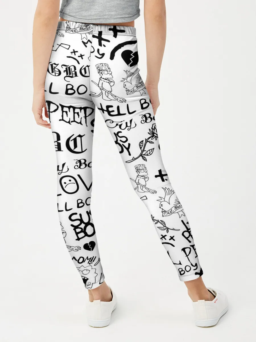 Леггинсы для девочки / LIL PEEP | ЛИЛ ПИП LOGOBOMBING