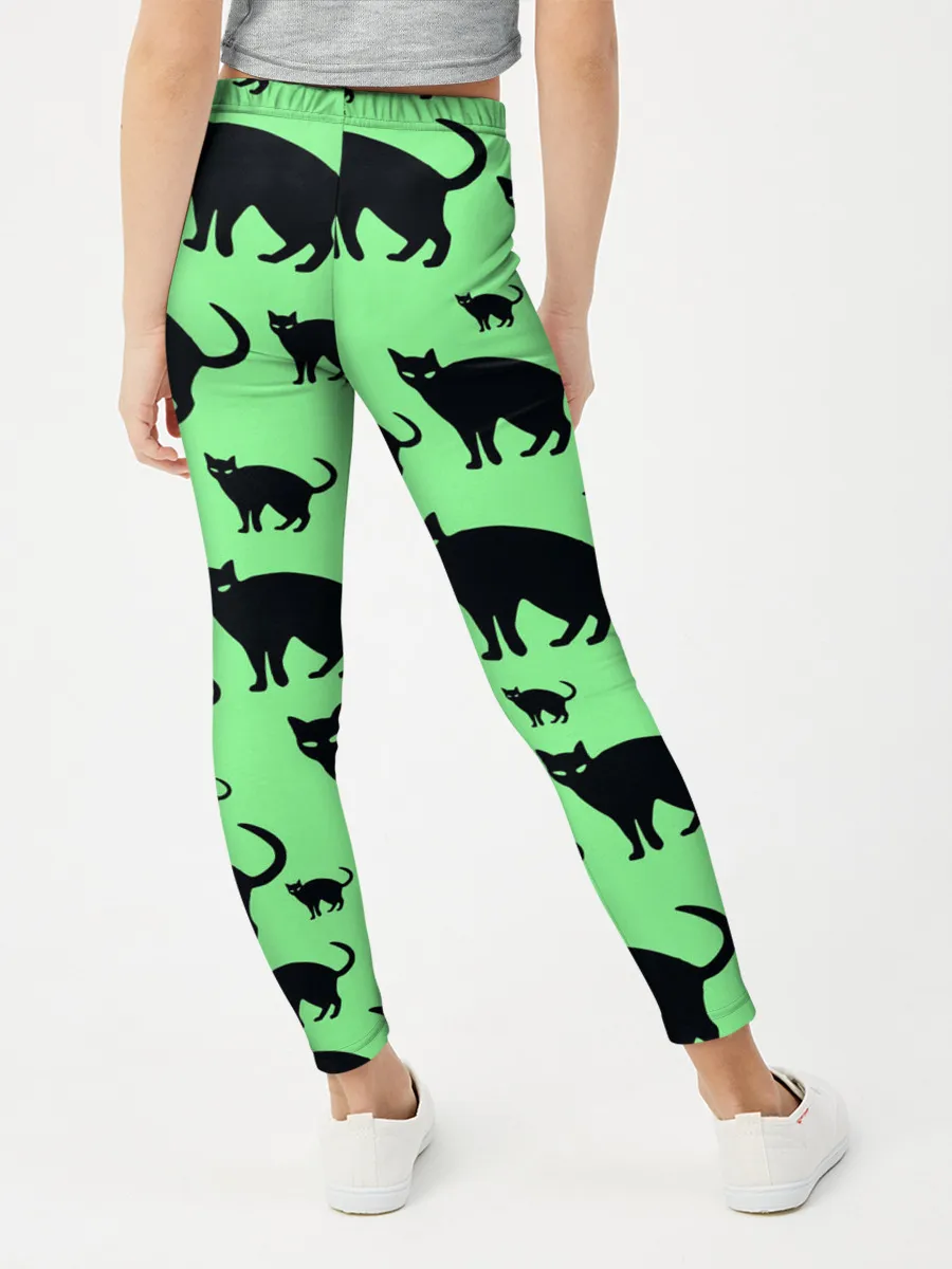 Леггинсы для девочки / Кошки черные