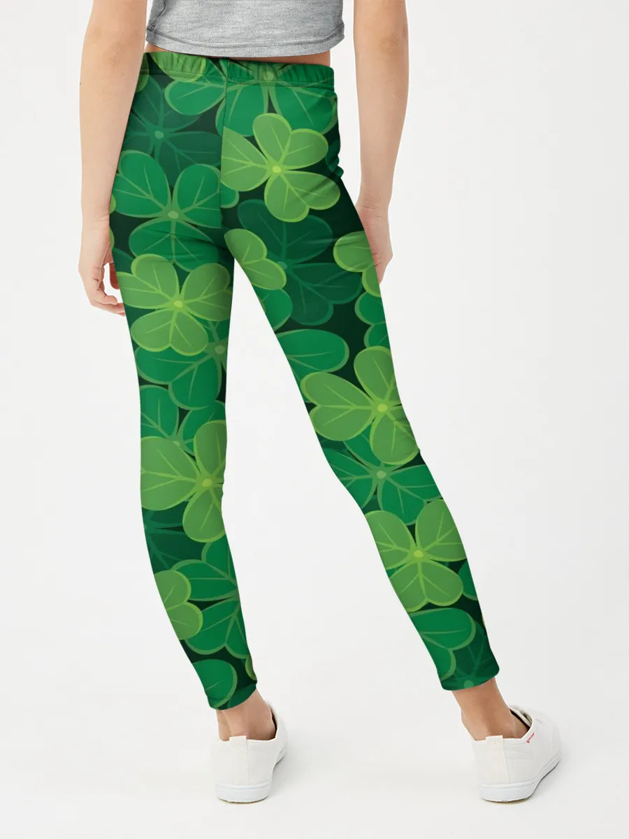 Леггинсы для девочки / Ирландский клевер