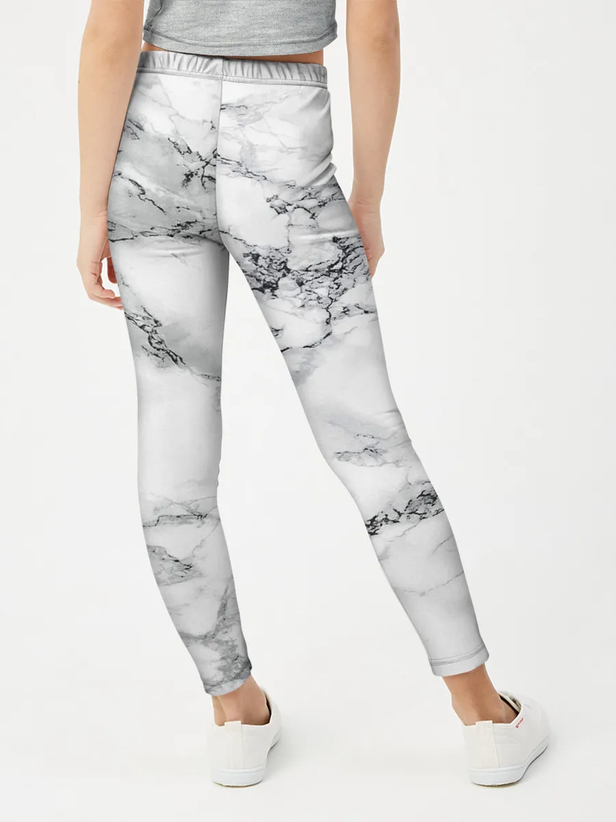 Леггинсы для девочки / Мрамор