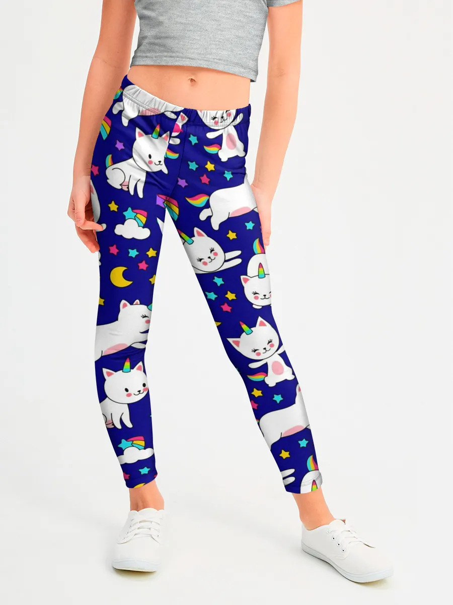 Леггинсы для девочки / Кот-Единорог