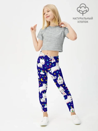 Леггинсы для девочки / Кот-Единорог