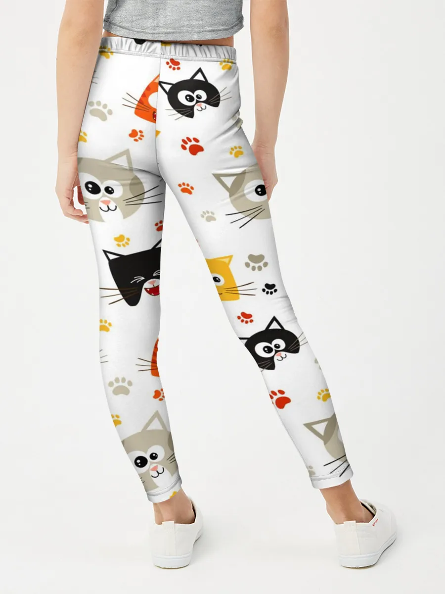 Леггинсы для девочки / Котики с лапками