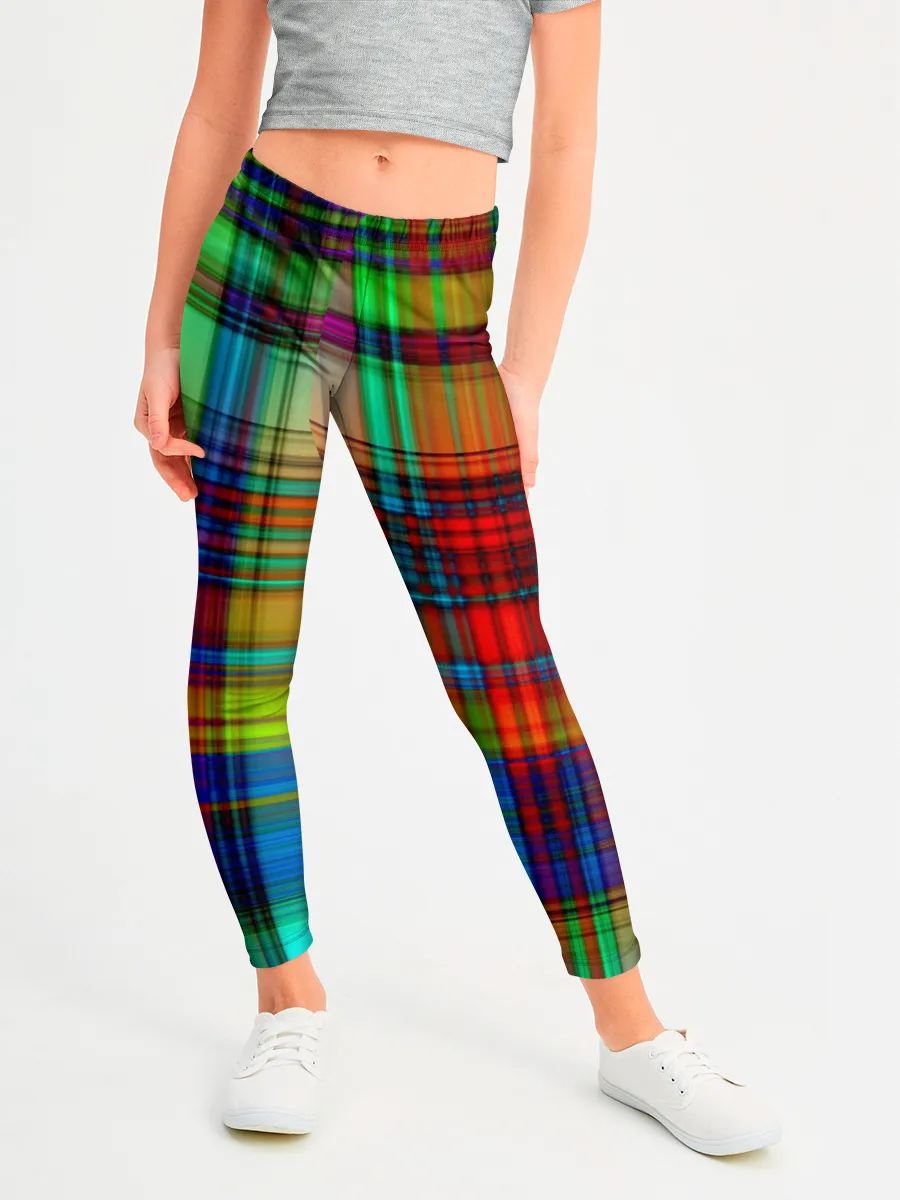 Леггинсы для девочки / Радужная сетка
