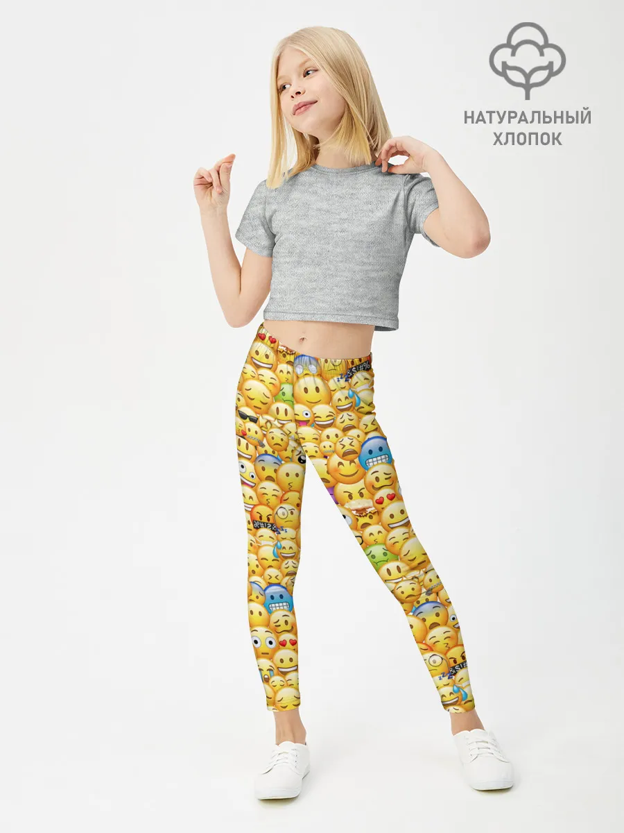 Леггинсы для девочки / Смайлики Emoji