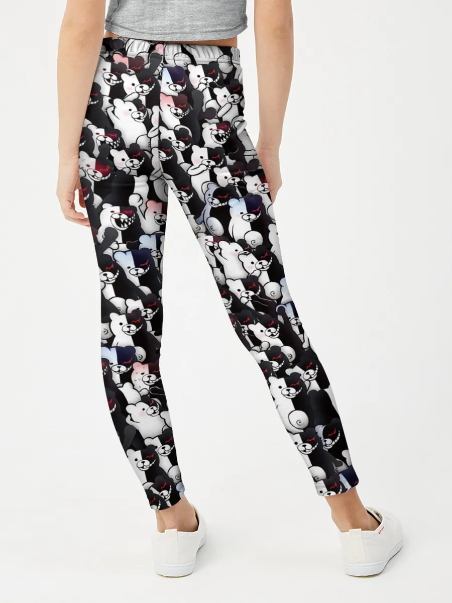 Леггинсы для девочки / Черно-белые медведи