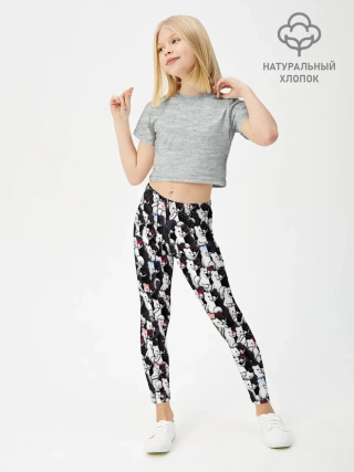 Леггинсы для девочки / Черно-белые медведи