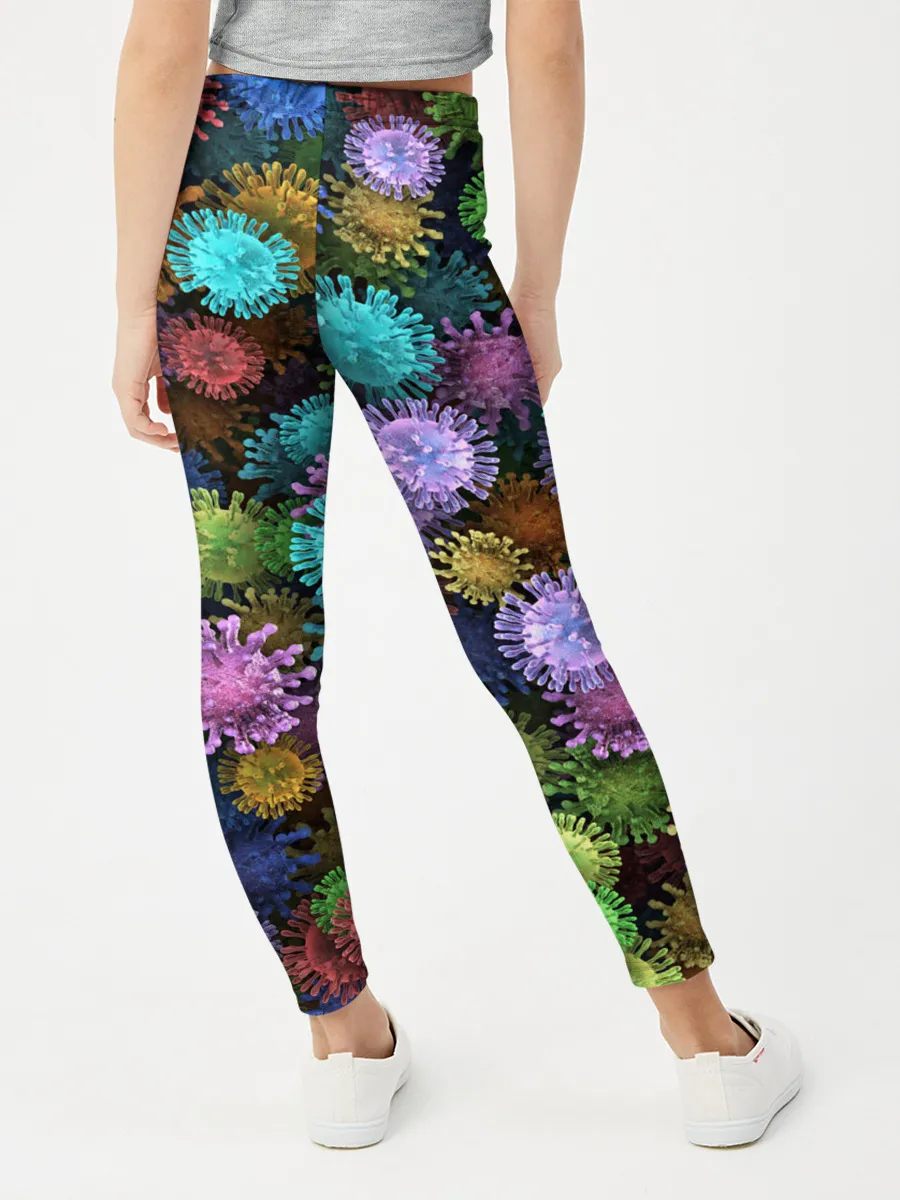 Леггинсы для девочки / Разноцветные вирусы