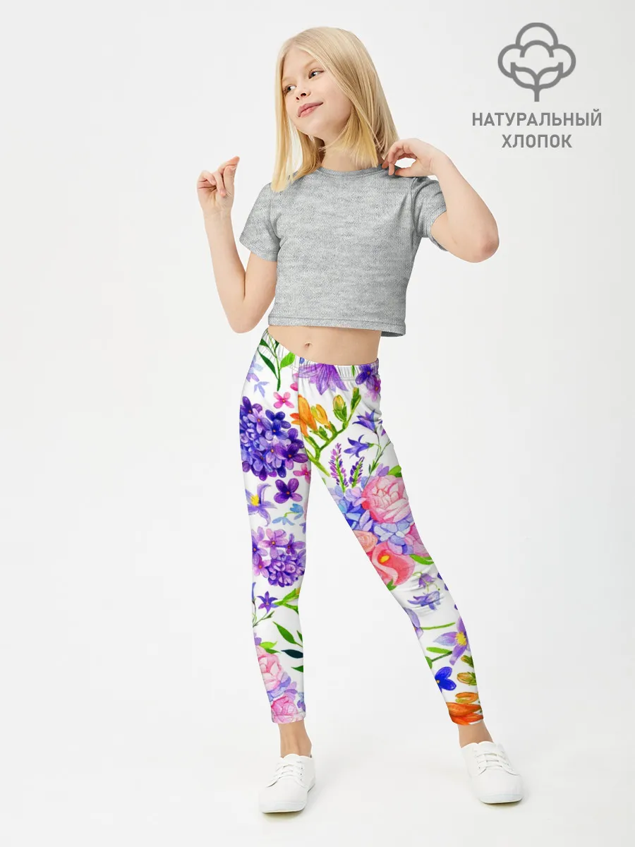 Леггинсы для девочки / Весенняя пора | Акварель