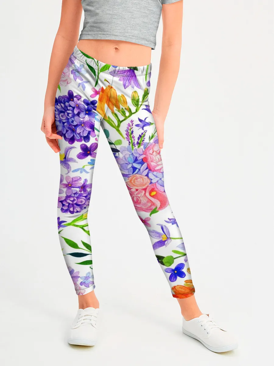 Леггинсы для девочки / Весенняя пора | Акварель