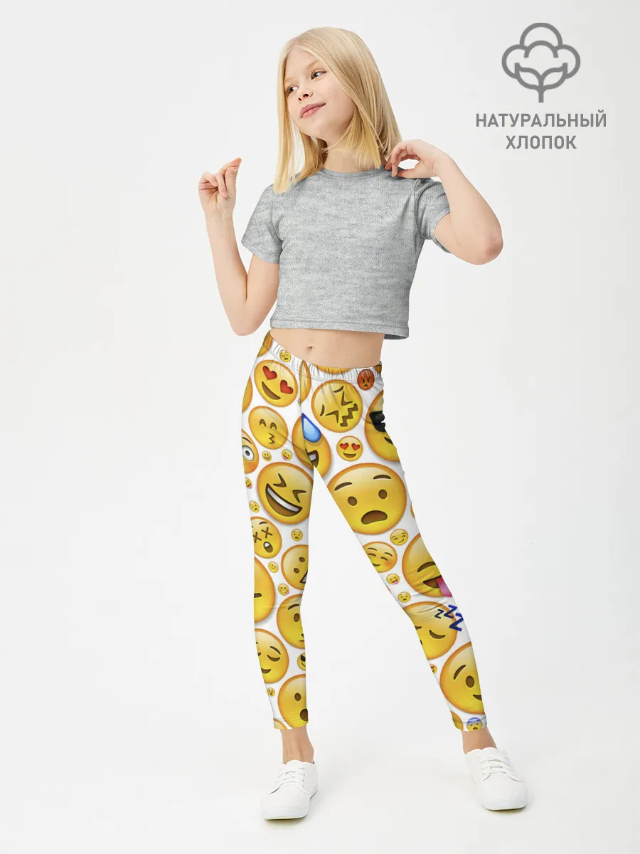 Леггинсы для девочки / Смайлы.