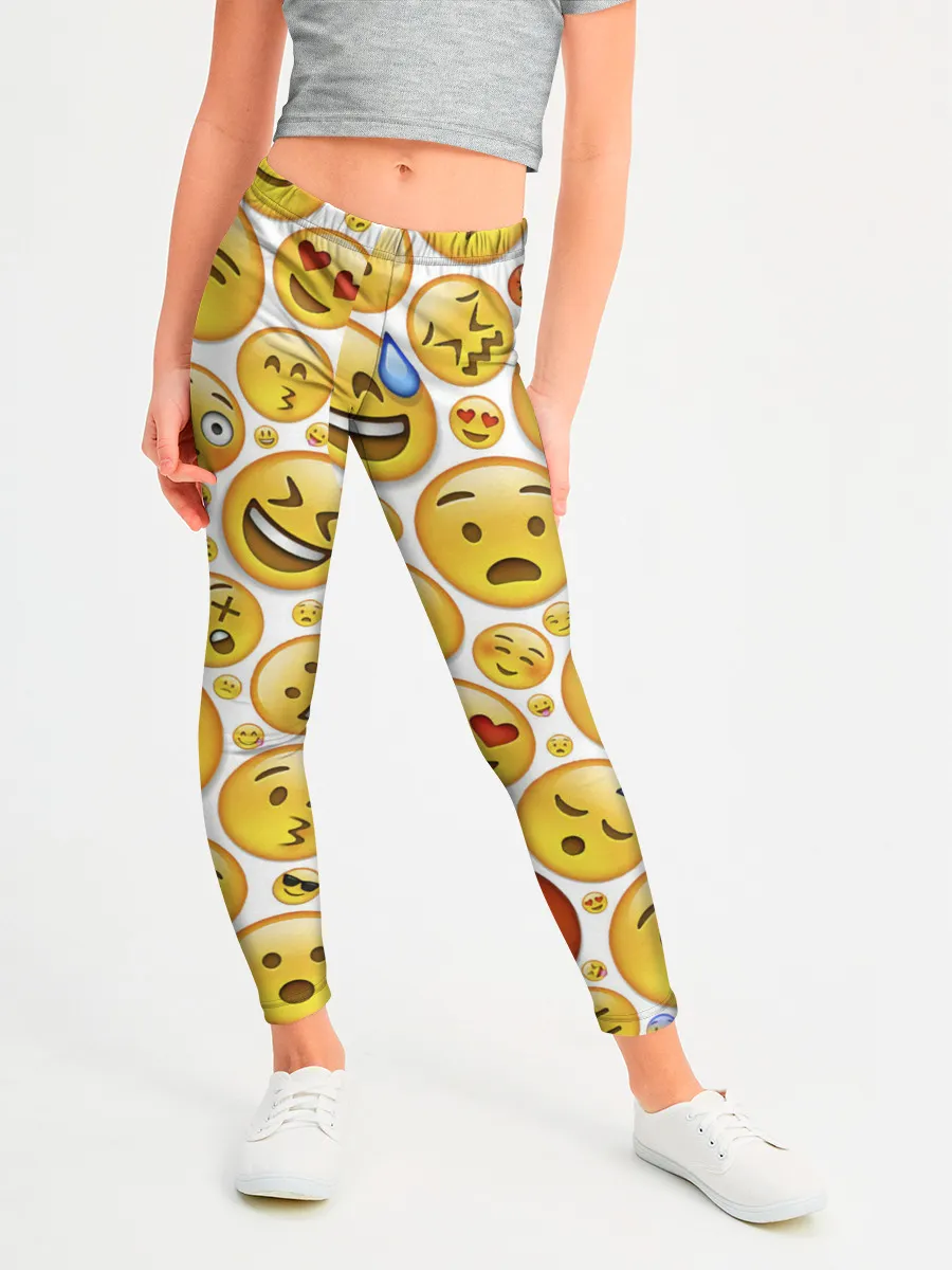 Леггинсы для девочки / Смайлы.