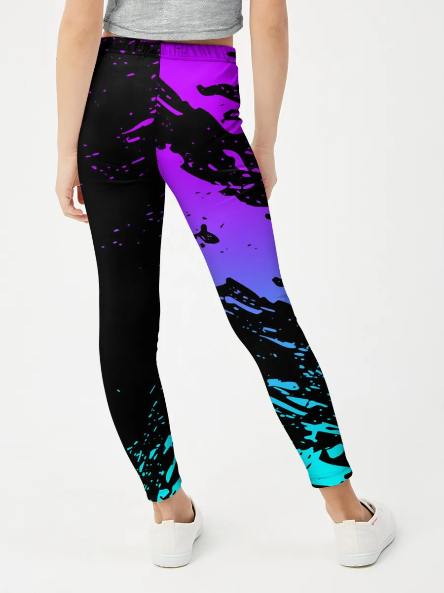 Леггинсы для девочки / НЕОНОВЫЕ БРЫЗГИ