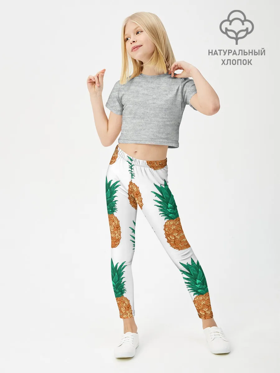 Леггинсы для девочки / Ананасовый арт