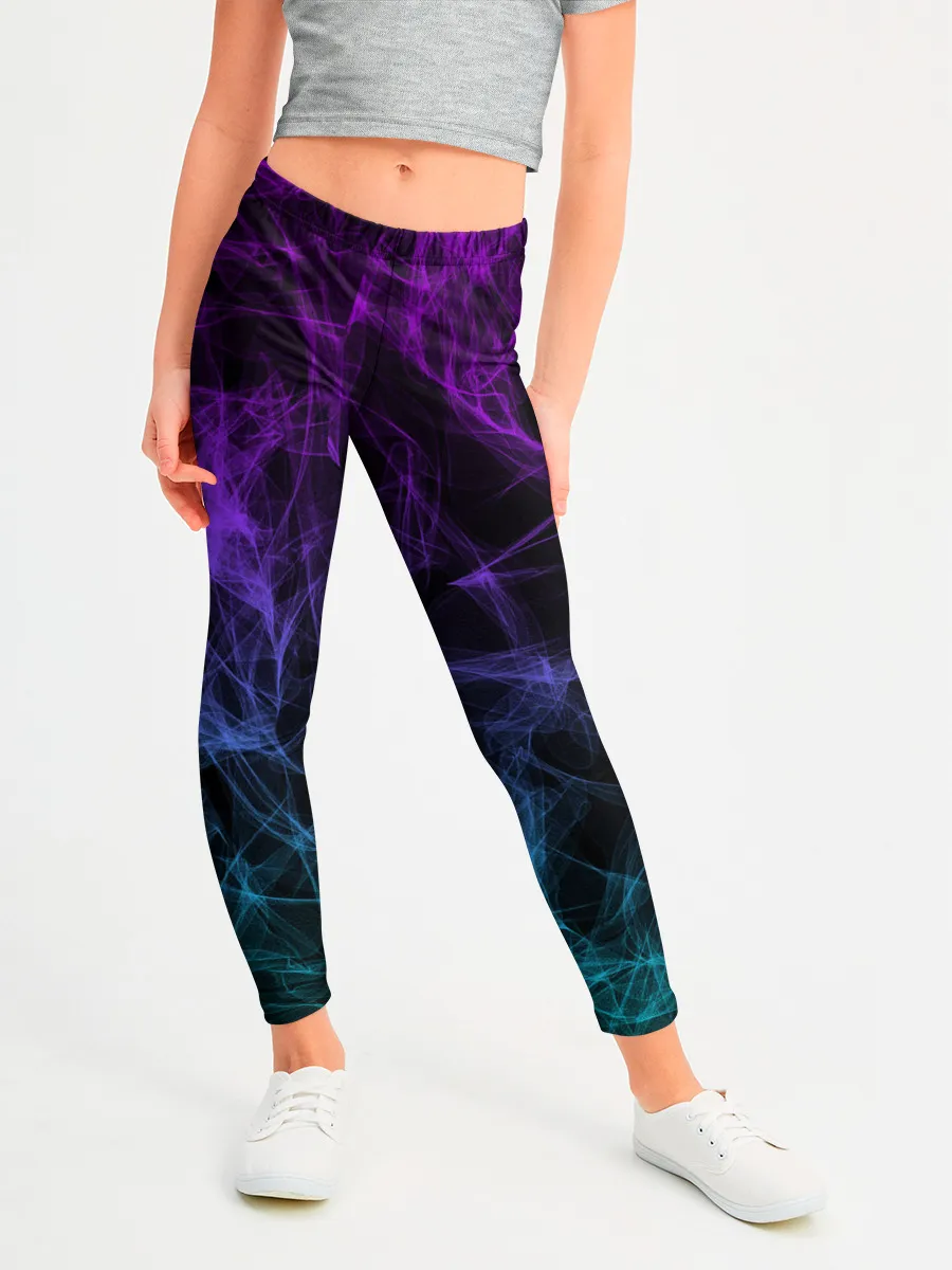 Леггинсы для девочки / NEON SMOKES STRIPES | НЕОНОВЫЕ ВОЛНЫ
