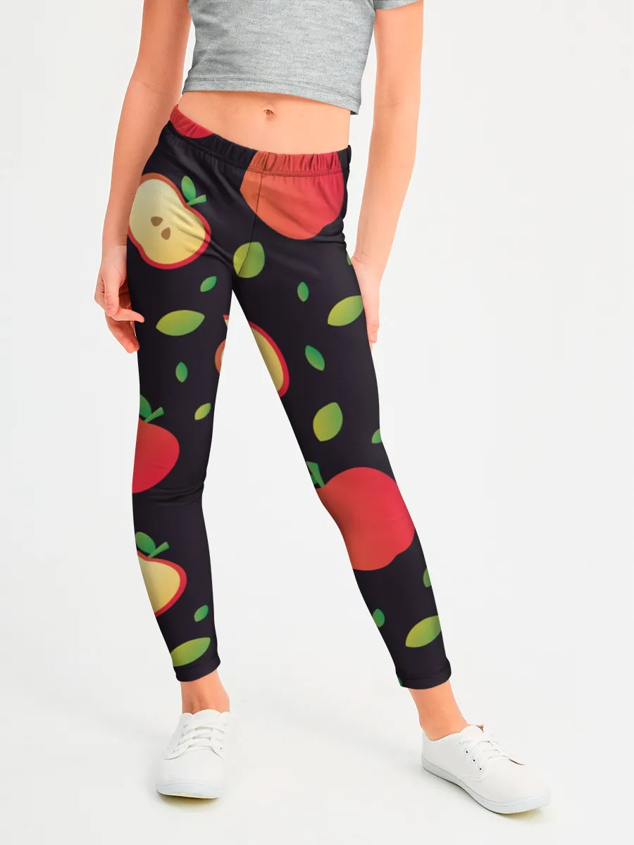 Леггинсы для девочки / Яблочный узор