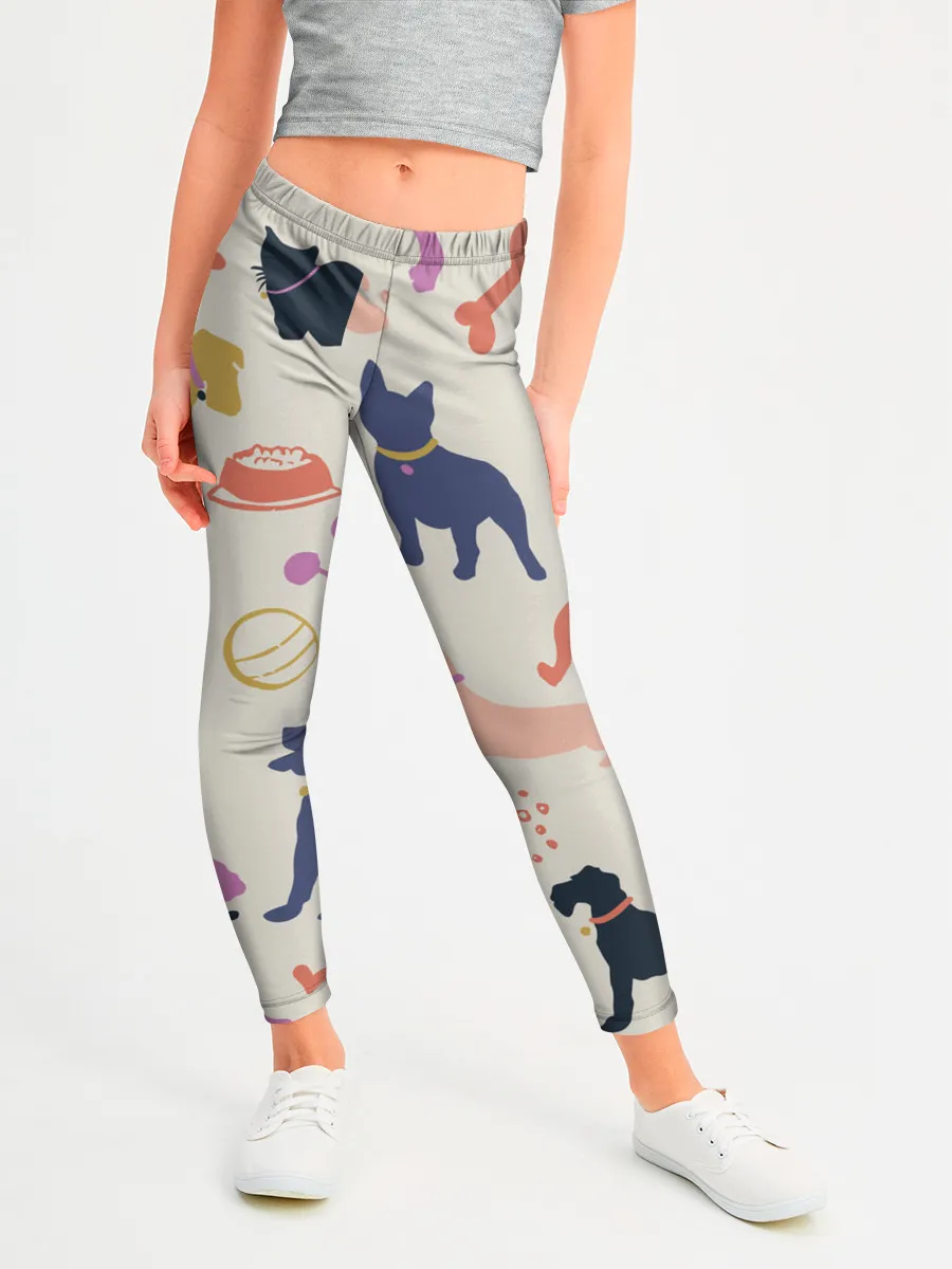 Леггинсы для девочки / Домашние животные паттерн | Pets pattern