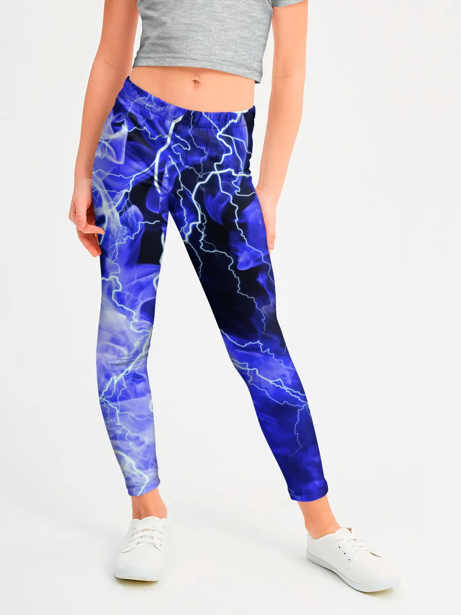 Леггинсы для девочки / МОЛНИЯ BLUE