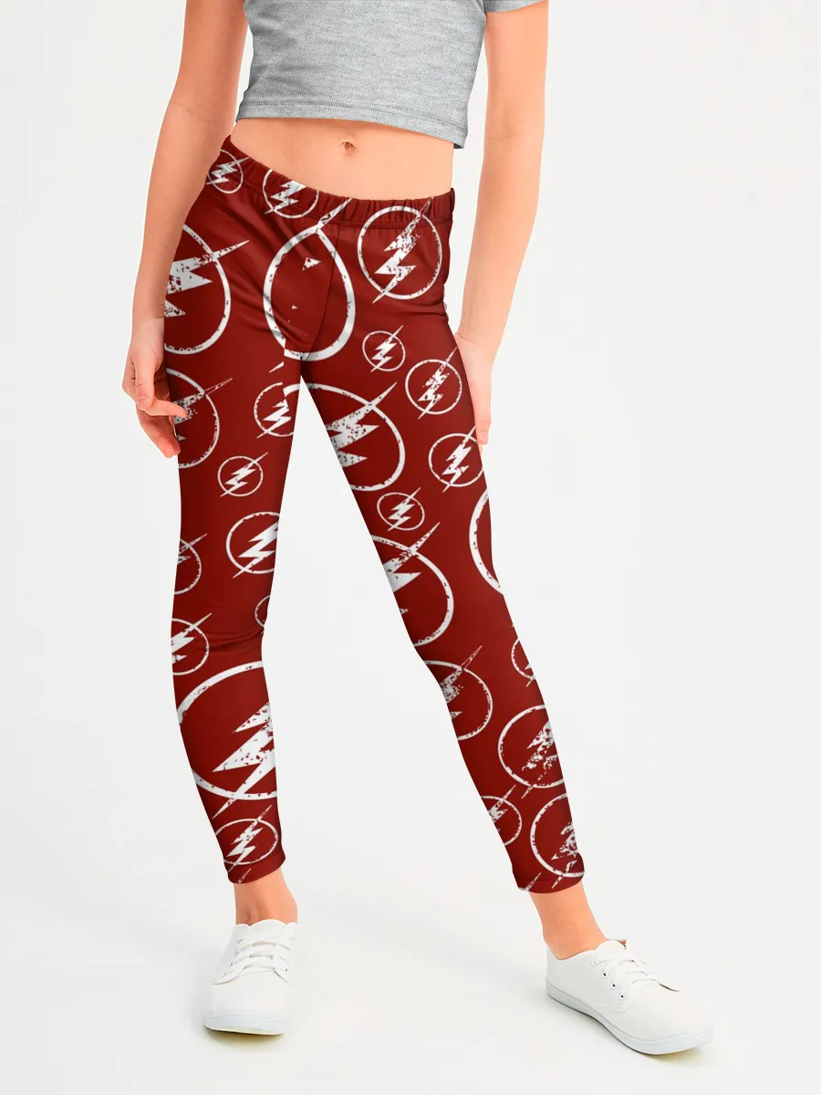 Леггинсы для девочки / The Flash Logo Pattern