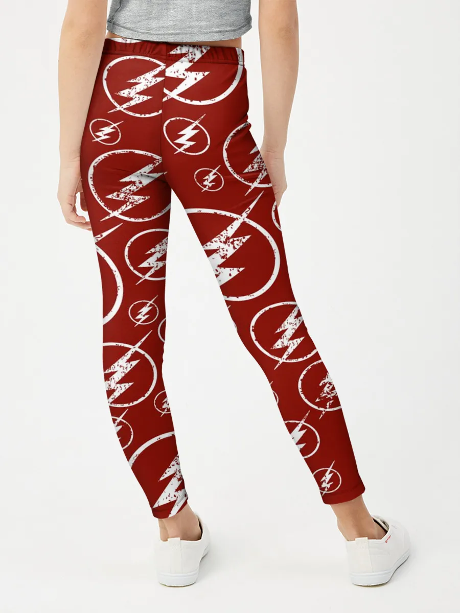 Леггинсы для девочки / The Flash Logo Pattern