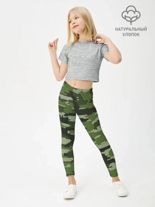 Леггинсы для девочки / ВЯЗАННЫЙ КАМУФЛЯЖ