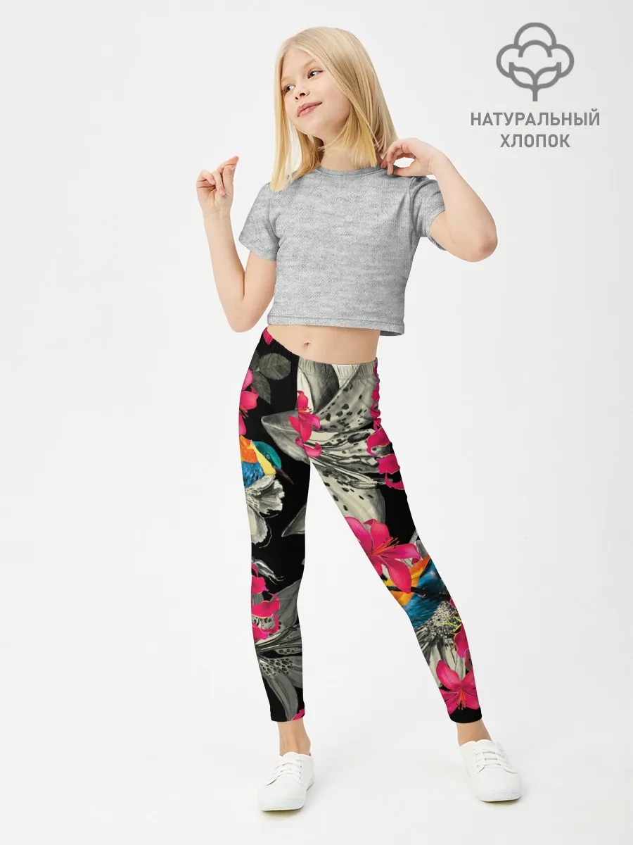 Леггинсы для девочки / Цветы