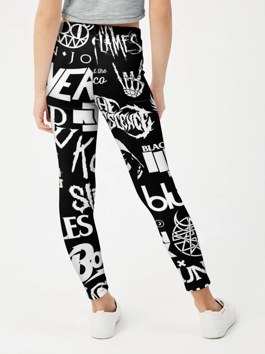 Леггинсы для девочки / ЛОГОТИПЫ РОК ГРУПП