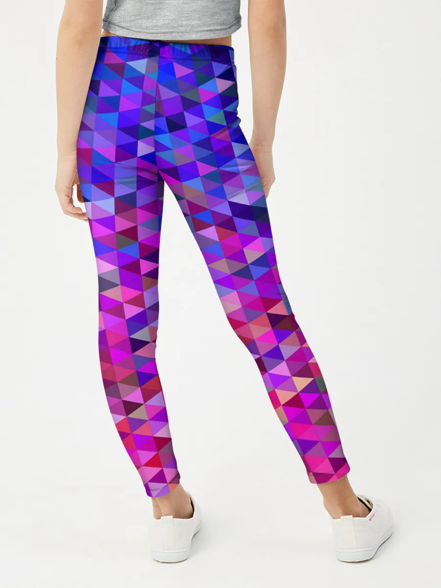 Леггинсы для девочки / Треугольники мозаика пиксели